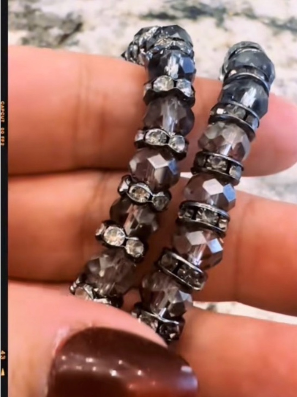 Park Lane Smoky Crystal Stretch Bracelets with Pavé Spacer Beads - Picture 5 of 11